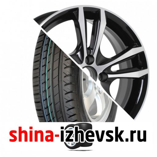 Колесо в сборе Viatti Strada (V-130) 205/55 R16 V 91 + КиК Samara-оригинал 6xR16 4×100 ET41 DIA60.1 Черный глянцевый с полированными элементами лицевой поверхности в Ижевске